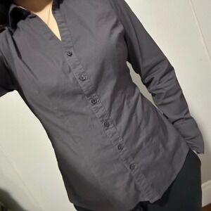 Women's Button Down Gray shirt Express design studio Size S
